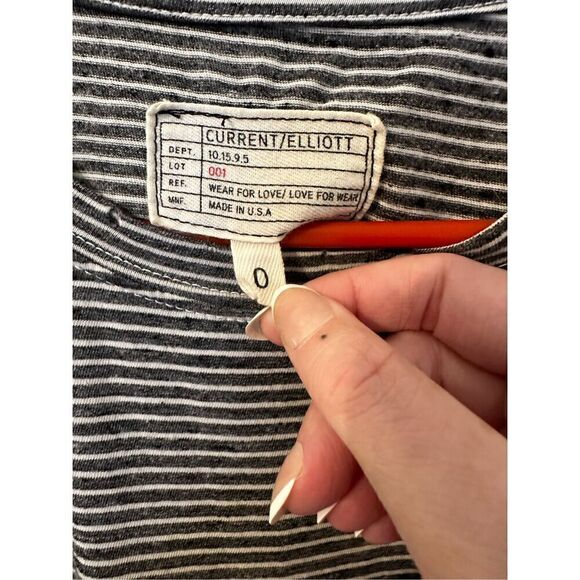 Current/Elliott Beatnik Racer Striped Crew Neck T-Shirt Mini Dress Women Size 0 - Picture 8 of 10